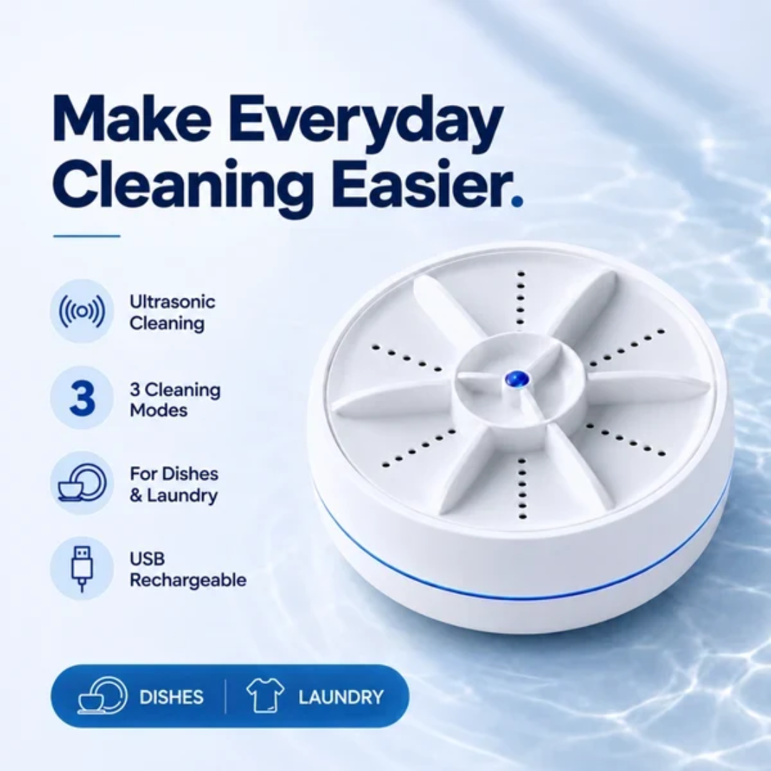 UltraCLEAN™ Portable Ultrasonic Washer for Dishes & Laundry